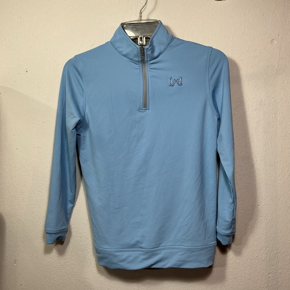 Peter Millar Sky Blue Zip-Up Sweater